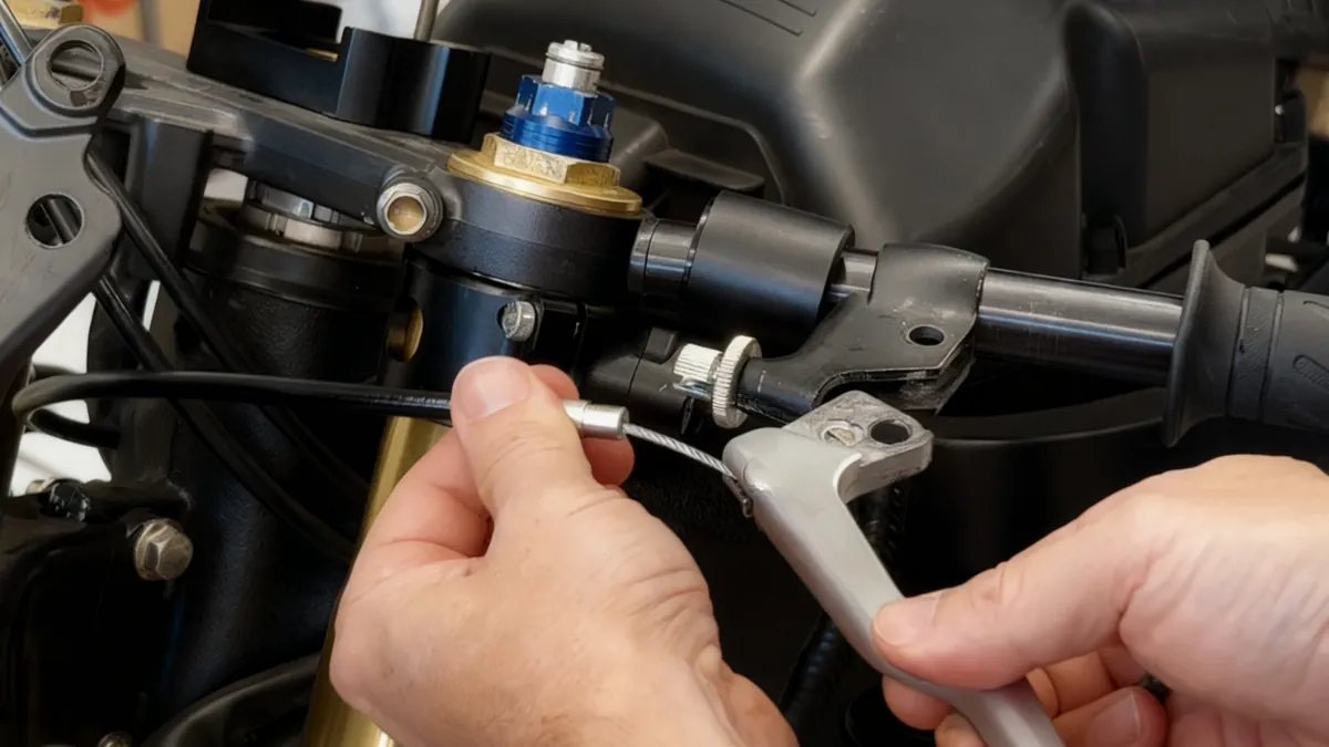 Two-wheeler clutch cable replacement service visual