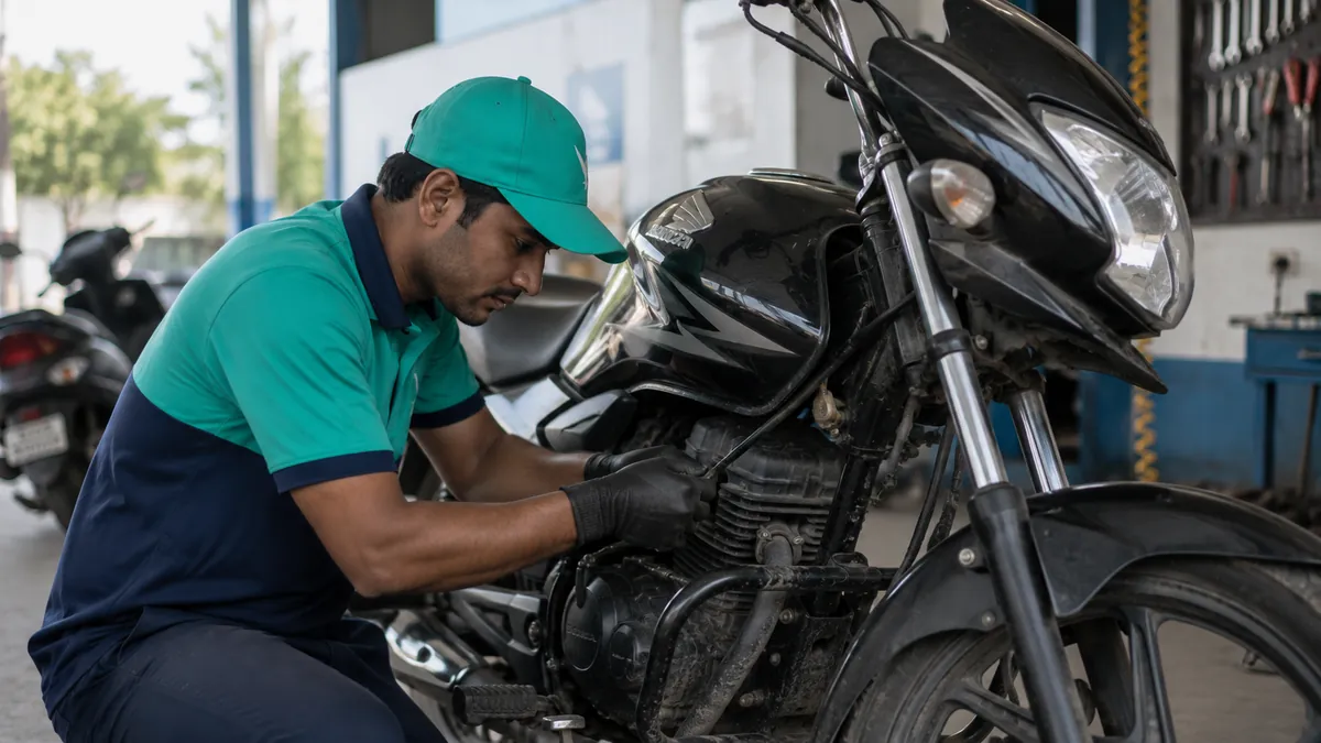 Two-wheeler engine inspection service visual