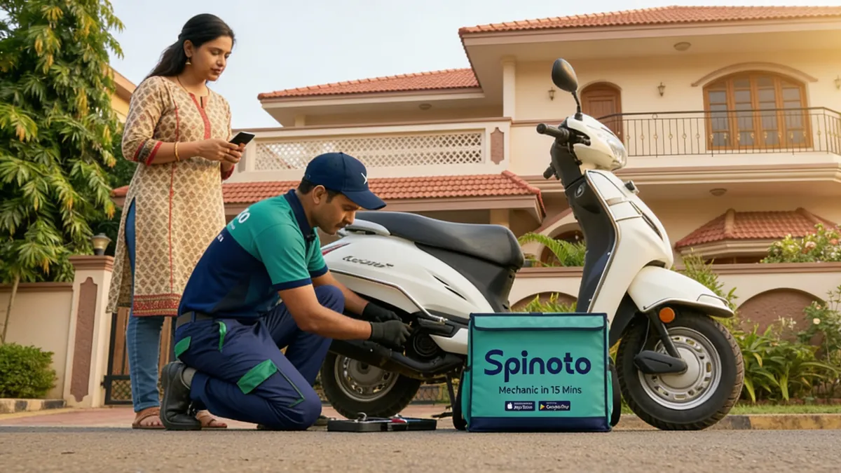 Two-wheeler roadside assistance service visual