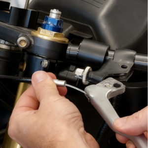 Two-wheeler clutch cable replacement service visual