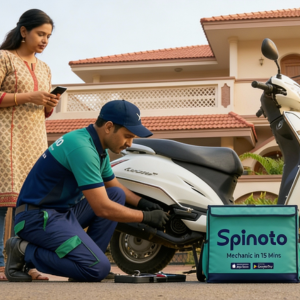 Two-wheeler roadside assistance service visual